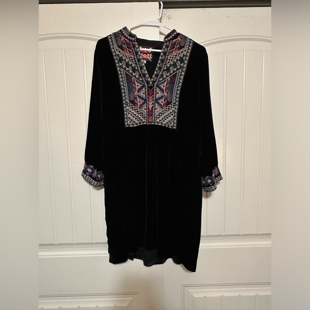 Johnny Was Nemita black velvet dress